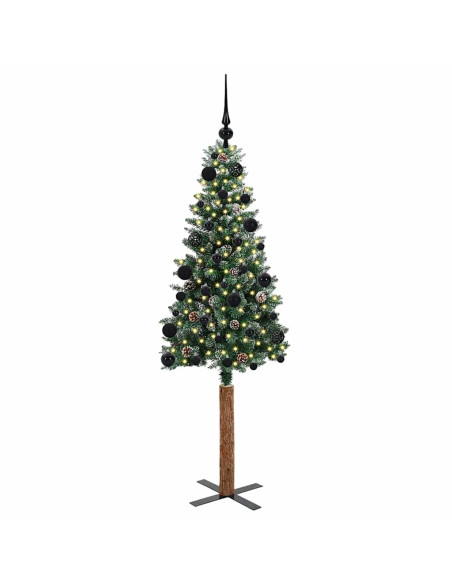 Albero di Natale snodato con 150 LED Verde e Bianco 150 cm
