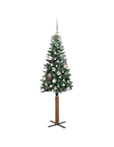 Albero di Natale snodato con 150 LED Verde e Bianco 150 cm