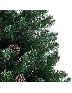 Albero di Natale snodato con 150 LED Verde e Bianco 150 cm 2