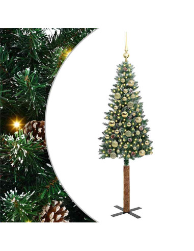Albero di Natale snodato con 150 LED Verde e Bianco 150 cm