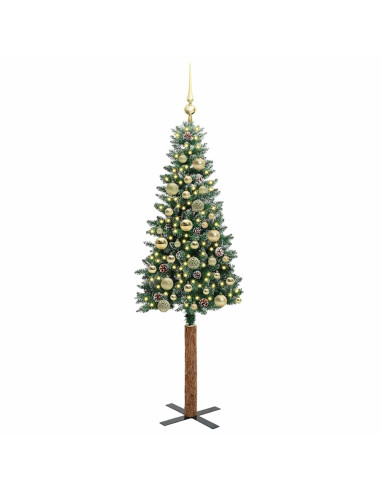 Albero di Natale snodato con 150 LED Verde e Bianco 150 cm
