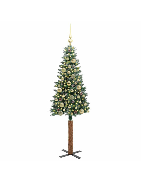 Albero di Natale snodato con 150 LED Verde e Bianco 150 cm