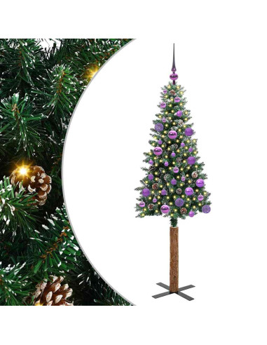 Albero di Natale snodato con 150 LED Verde e Bianco 150 cm