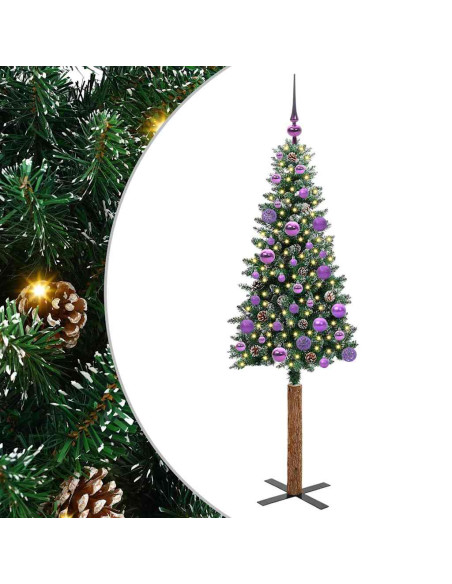 Albero di Natale snodato con 150 LED Verde e Bianco 150 cm