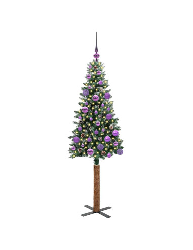 Albero di Natale snodato con 150 LED Verde e Bianco 150 cm