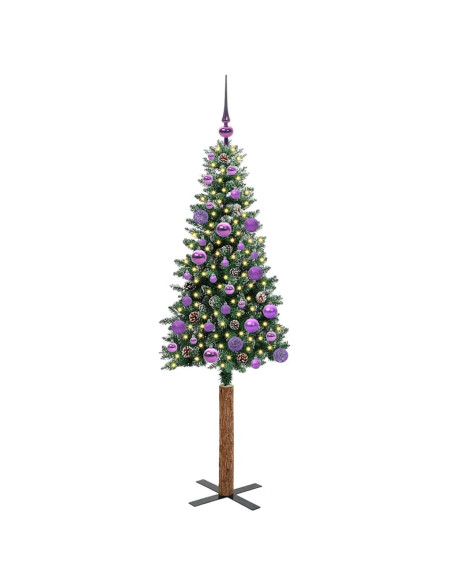 Albero di Natale snodato con 150 LED Verde e Bianco 150 cm