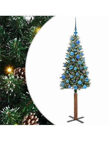 Albero di Natale snodato con 150 LED Verde e Bianco 150 cm