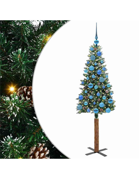 Albero di Natale snodato con 150 LED Verde e Bianco 150 cm