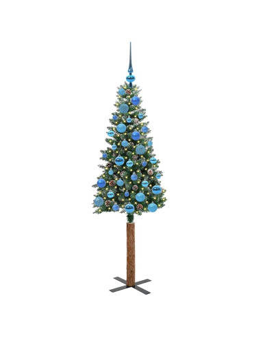Albero di Natale snodato con 150 LED Verde e Bianco 150 cm