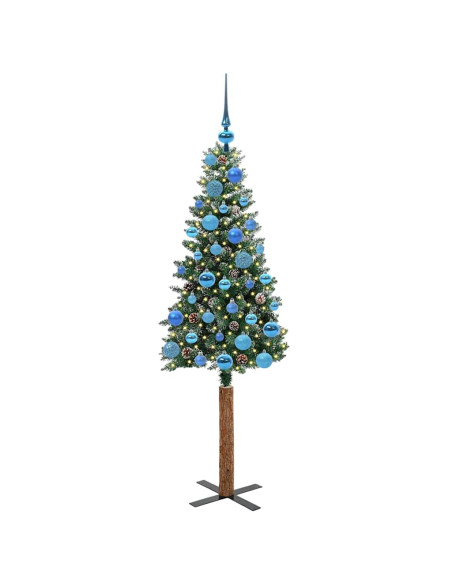 Albero di Natale snodato con 150 LED Verde e Bianco 150 cm