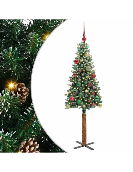 Albero di Natale snodato con 150 LED Verde e Bianco 150 cm