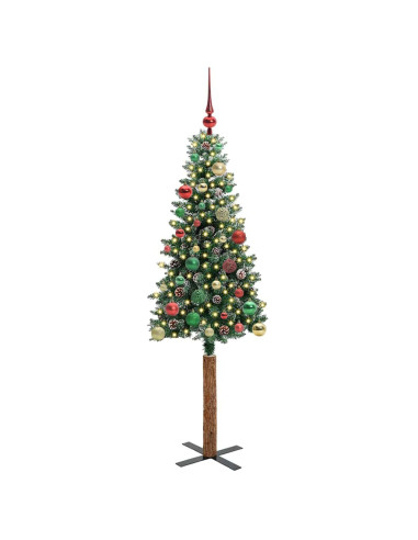 Albero di Natale snodato con 150 LED Verde e Bianco 150 cm