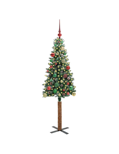 Albero di Natale snodato con 150 LED Verde e Bianco 150 cm