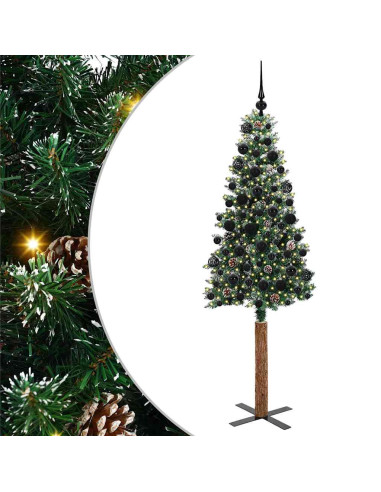 Albero di Natale snodato con 300 LED Verde e Bianco 180 cm