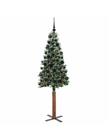 Albero di Natale snodato con 300 LED Verde e Bianco 180 cm