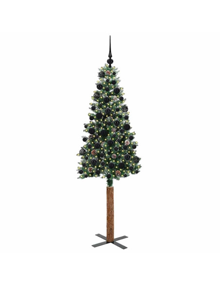 Albero di Natale snodato con 300 LED Verde e Bianco 180 cm
