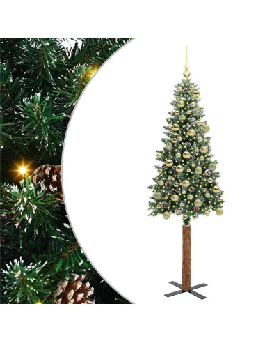 Albero di Natale snodato con 300 LED Verde e Bianco 180 cm