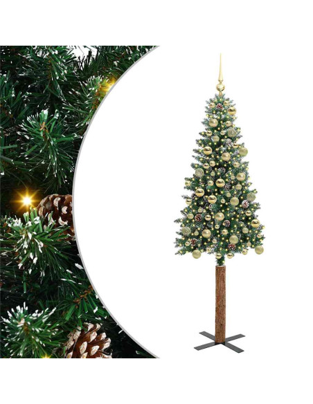 Albero di Natale snodato con 300 LED Verde e Bianco 180 cm