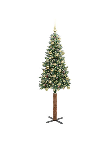 Albero di Natale snodato con 300 LED Verde e Bianco 180 cm