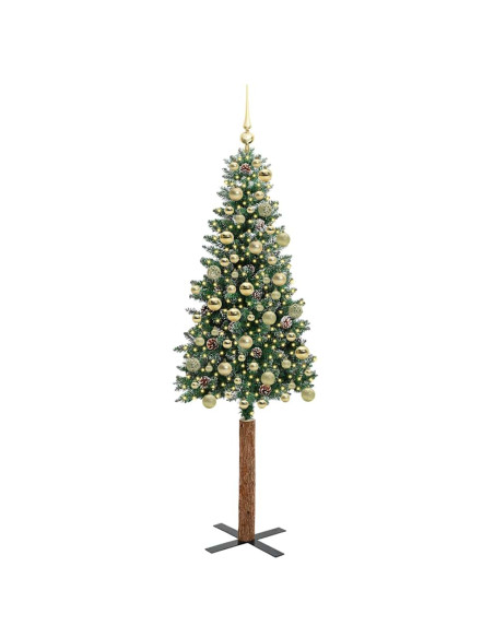 Albero di Natale snodato con 300 LED Verde e Bianco 180 cm