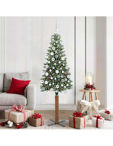 Albero di Natale snodato con 300 LED Verde e Bianco 180 cm
