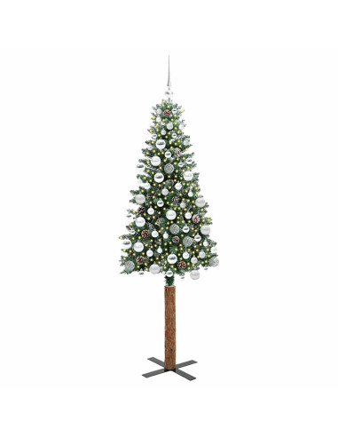 Albero di Natale snodato con 300 LED Verde e Bianco 180 cm