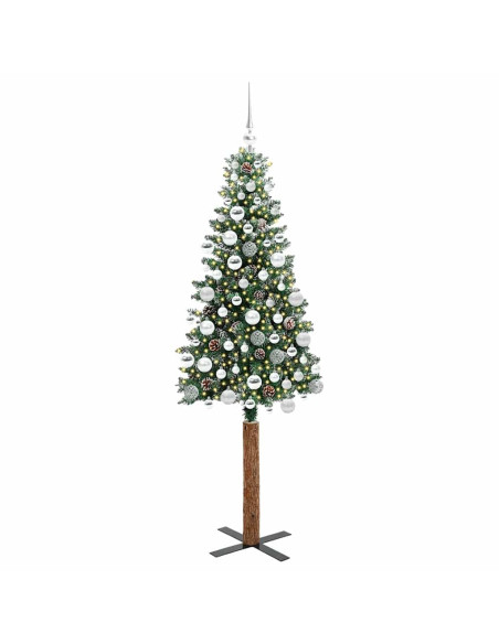 Albero di Natale snodato con 300 LED Verde e Bianco 180 cm