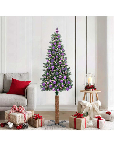 Albero di Natale snodato con 300 LED Verde e Bianco 180 cm