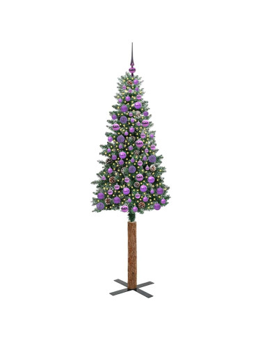 Albero di Natale snodato con 300 LED Verde e Bianco 180 cm
