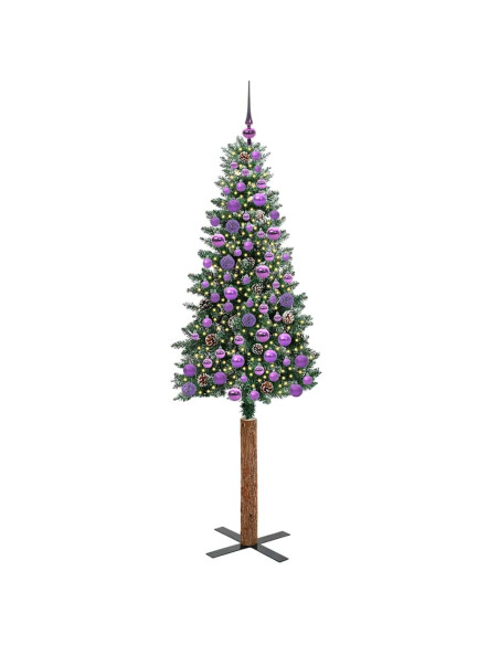 Albero di Natale snodato con 300 LED Verde e Bianco 180 cm