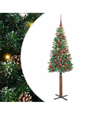Albero di Natale snodato con 300 LED Verde e Bianco 180 cm