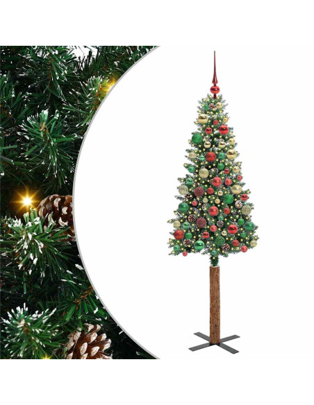 Albero di Natale snodato con 300 LED Verde e Bianco 180 cm