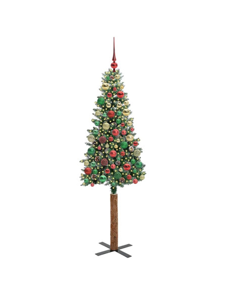 Albero di Natale snodato con 300 LED Verde e Bianco 180 cm