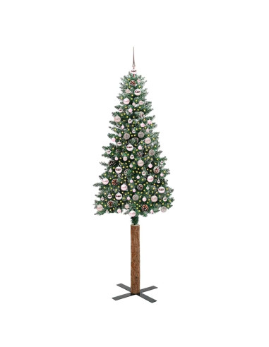 Albero di Natale snodato con 300 LED Verde e Bianco 210 cm