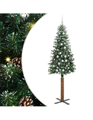 Albero di Natale snodato con 300 LED Verde e Bianco 210 cm