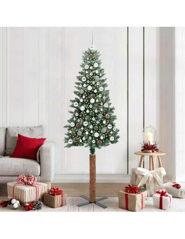 Albero di Natale snodato con 300 LED Verde e Bianco 210 cm