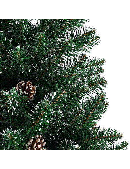 Albero di Natale snodato con 300 LED Verde e Bianco 210 cm