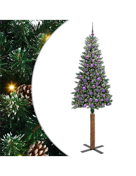 Albero di Natale snodato con 300 LED Verde e Bianco 210 cm