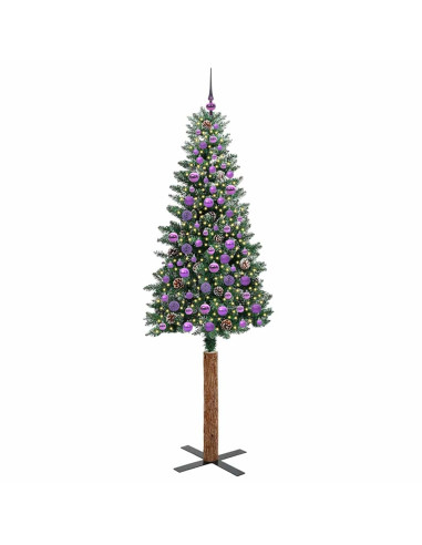 Albero di Natale snodato con 300 LED Verde e Bianco 210 cm