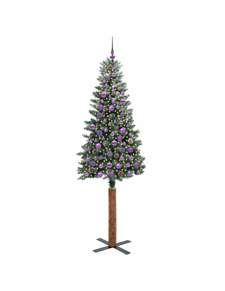 Albero di Natale snodato con 300 LED Verde e Bianco 210 cm