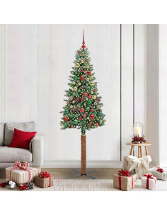 Albero di Natale snodato con 300 LED Verde e Bianco 210 cm 2
