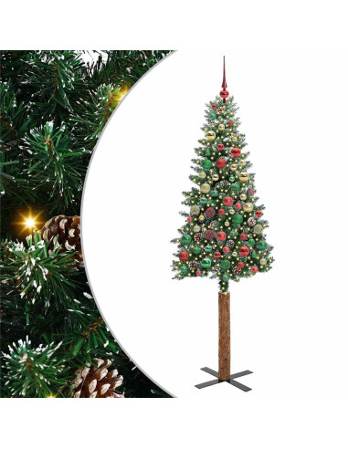 Albero di Natale snodato con 300 LED Verde e Bianco 210 cm