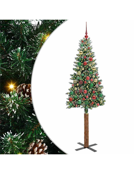 Albero di Natale snodato con 300 LED Verde e Bianco 210 cm