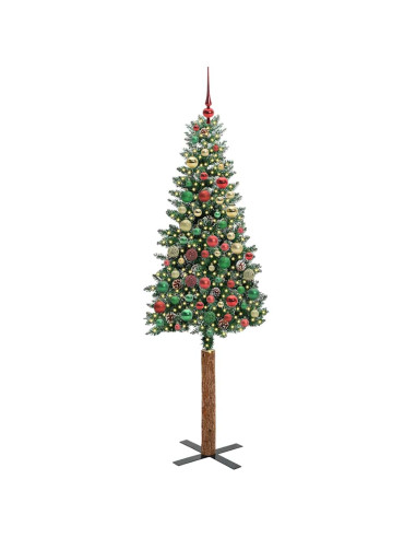 Albero di Natale snodato con 300 LED Verde e Bianco 210 cm