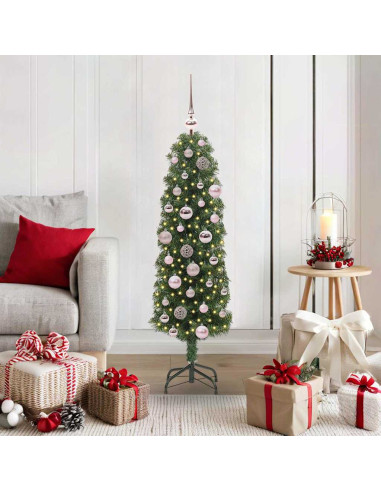 Albero di Natale artificiale with LEDs Verde 120 cm PVC