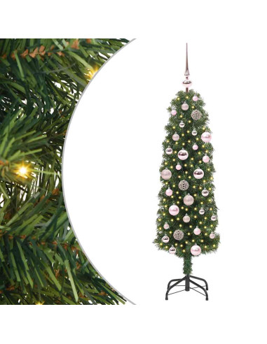 Albero di Natale artificiale with LEDs Verde 120 cm PVC