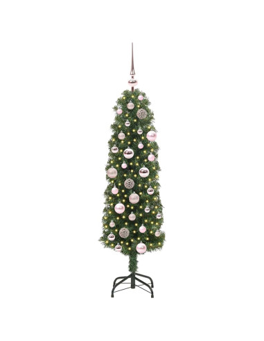 Albero di Natale artificiale with LEDs Verde 120 cm PVC