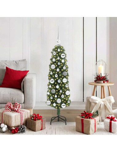Albero di Natale artificiale with LEDs Verde 120 cm PVC
