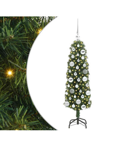 Albero di Natale artificiale with LEDs Verde 120 cm PVC
