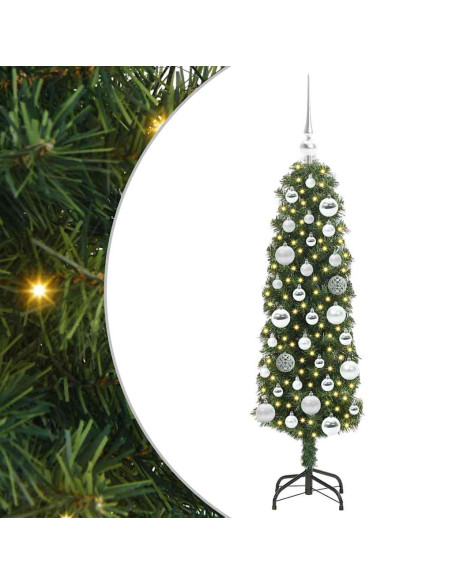 Albero di Natale artificiale with LEDs Verde 120 cm PVC